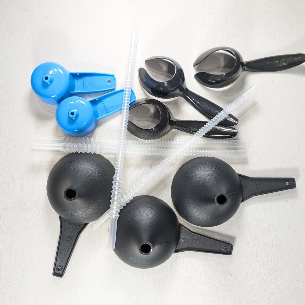 CHOOSE Tupperware gadgets egg lifter, funnel, bendy straws